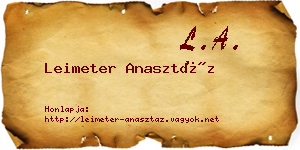 Leimeter Anasztáz névjegykártya